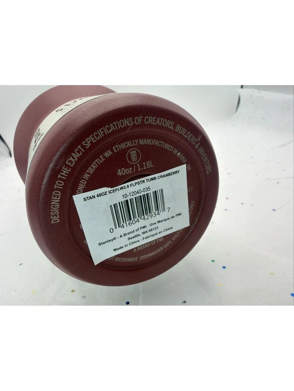 Stanley IceFlow Flip Straw Tumbler 40 oz Cranberry Insulated Stainless Steel NEW